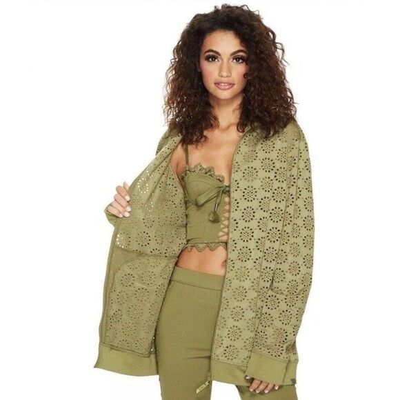 NWT PUMA FENTY Sz S ZIP UP EMBROIDERED EDGE JACKET - Picture 1 of 7